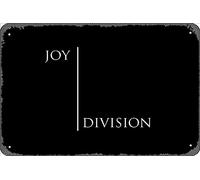 Zuhhgii Targa in latta retrò Joy Division, bianca vintage divertente novità segni in metallo uomo grotta segni umoristici film musica bar arte poster stampa retrò decorazione da parete garage regali