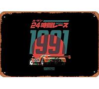 Zuhhgii Targa in latta retrò Mazda 787B 30th Le Mans vintage divertente novità segni in metallo segni umoristici film musica bar arte poster stampa retrò decorazione da parete garage regali 30 x 20 cm