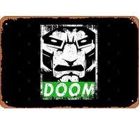 Zuhhgii Targa in latta retrò Obey Dr Doom vintage divertente novità segni uomo grotta segni umoristici film musica bar arte poster stampa retrò decorazione da parete garage regali 30,5 x 20,3 cm