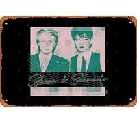 Zuhhgii Targa in latta retrò Ryuichi Sakamoto/David Sylvian, design vintage divertente, targa in metallo con scritta in lingua inglese "Man Cave Humoris", per film, musica e bar, stampa retrò