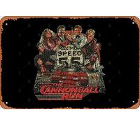 Zuhhgii Targa in latta retrò The Cannonball Run 1981 vintage divertente novità segni in metallo uomo grotta segni umoristici film musica bar arte poster stampa retrò decorazione da parete garage
