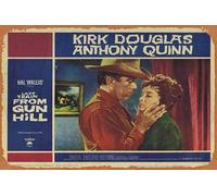 Zuhhgii Targa in latta retrò "The Last Train From Gun" originale 4 Kirk Douglas Anthony Quinn retrò del film vecchio poster in metallo TV bar uomo grotta decorazione da parete 20,3 x 30,5 cm.