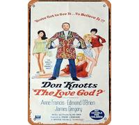 Zuhhgii Targa in latta retrò The Love God, poster originale del film Don Knotts Anne Francis, poster in metallo per TV bar, grotta, decorazione da parete, 20 x 30 cm.