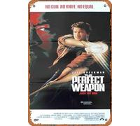 Zuhhgii Targa in latta retrò THE PERFECT WEAPON, poster originale del film Jeff Speakman, poster retrò del film vecchio poster in metallo TV bar uomo grotta decorazione da parete 20 x 30 cm.