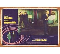 Zuhhgii Targa in latta retrò THE RAT RACE Lobby Card 3 1960 Tony Curtis Debbie Reynolds retro of classic old film poster metallo TV bar uomo grotta decorazione da parete 20,3 x 30,5 cm.