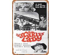Zuhhgii Targa in latta retrò The Scarlet Lady The Wants Blood, poster originale del film Monica Vitti Maurice Ronet, retro del classico vecchio film, cartello in metallo TV bar uomo grotta decorazione