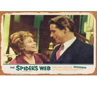 Zuhhgii Targa in latta retrò THE SPIDERS WEB Original Lobby Card 7 Glynis Johns John Justin Agatha Christie retrò del classico vecchio film poster metallo TV bar uomo grotta decorazione da parete 20 x