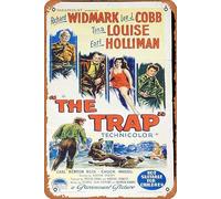 Zuhhgii Targa in latta retrò THE TRAP Original Daybill Poster Richard Widmark Richardson Studio Film Noir Retro of Classic Old Film Poster Metal Sign TV Bar Man Cave Wall Decor 20,3 x 30,5 cm