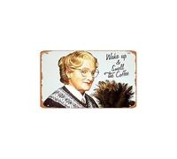 Zuhhgii Targa in latta vintage Mrs Doubtfire, poster con citazione sul caffè, stampa divertente in cucina, commedia, pittura a olio digitale, decorazione per la casa, decorazione da parete, poster