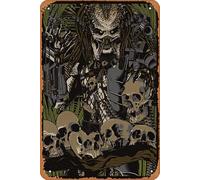 Zuhhgii Targa in latta vintage retrò con motivo Predator, poster di film classico per la televisione e la grotta degli uomini, decorazione artistica da parete, regalo per donne e uomini, 20,3 x 30,5