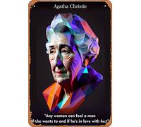 Zuhhgii Targa in metallo con citazioni di Agatha Christie divertente vintage da parete a tema anime, poster retrò in ferro, per bar, caffetteria, garage, casa, regalo di compleanno e matrimonio, 30,5