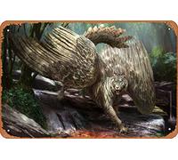 Zuhhgii Targa in metallo con immagine di Danny the Tiger Owl Griffin Magic and Fantasy Animals and Creatures Nature and Landscapes, 20,3 x 30,5 cm, stile vintage, decorazione da parete