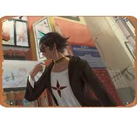 Zuhhgii Targa in metallo con personaggi dei fumetti classici - Berserker (Fate/Grand Order), Arjuna Alter - divertente decorazione da parete per casa, cancello, giardino, bar, ristoranti, musica, bar