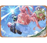 Zuhhgii Targa in metallo con personaggi dei fumetti classici - Gobta (That Time I Got Reincarnated as a Slime), Rimuru Tempest, Milim Nava, divertente decorazione da parete per casa, cancello