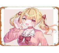 Zuhhgii Targa in metallo con personaggi dei fumetti classici - Hoshikawa Sara, Nijisanji - divertente decorazione da parete in stile retrò per casa, cancello, giardino, bar, ristoranti, musica, bar