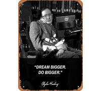 Zuhhgii Targa in metallo con poster cinematografico Stephen Hawking Stephen Hawking Retro Tin Sign Cafe Funny Restaurant Home Vintage Metal Sign Gift Wall Decor 30,5 x 20,3 cm.