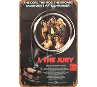 Zuhhgii Targa in metallo con scritta "I The Jury 1982", stile vintage, retro di un vecchio film, per TV, bar, club, ristorante, uomo, grotta, decorazione da parete, 20,3 x 30,5 cm, targhe retrò.
