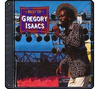Zuhhgii Targa in metallo con scritta in lingua inglese "Best Of Gregory Isaacs" con musica rock vintage, decorazione da parete in metallo, per palestra, piscina, bar, bagno, cortile, garage, pub, 30,5