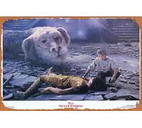 Zuhhgii Targa in metallo con scritta in lingua inglese "The Never Ending Story" II, biglietto originale per la lobby di Noah Hathaway Barret Oliver, poster in metallo per TV bar, decorazione da parete
