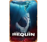 Zuhhgii Targa in metallo dall'aspetto vintage The Requin Terror will surface 2022, poster retrò del film vecchio poster in metallo cartello in metallo bar regalo decorazione artistica da parete targa