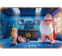 Zuhhgii Targa in metallo, motivo: Captain Underpants: The First Epic Movie, 20,3 x 30,5 cm, stile retrò