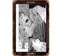 Zuhhgii Targa in metallo retrò ABYstyle Junji Ito Glyceride vintage in latta, stile comico, cartelli divertenti, cinema, cinema, grotta, garage, pub musicali, birreria, bar, decorazione da parete