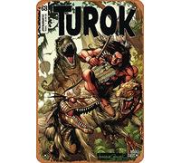Zuhhgii Targa in metallo retrò con personaggi dei fumetti - Turok (Dynamite, 2nd Series) 3 Var A Comic Book NM - Poster cinematografico per musica, bar, ristorante, supermercato, film, regali, anime