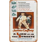 Zuhhgii Targa in metallo retrò con scritta "A Lion is in the Streets", per bar, ristorante, casa, parete retrò, club, ristorante, grotta, regalo, vintage, 30,5 x 20,3 cm.