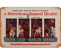 Zuhhgii Targa in metallo retrò con scritta "A Streetcar Named Desire", per bar, ristorante, casa, parete retrò, club, ristorante, grotta, regalo, vintage, 30,5 x 20,3 cm.