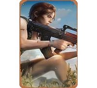 Zuhhgii Targa in metallo retrò con scritta "Girl Gun Garena Free Fire", star del cinema, cantanti, personaggi anime, decorazione artistica da parete, poster per casa, camera da letto, cucina, bar