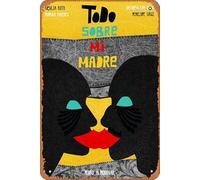 Zuhhgii Targa in metallo retrò con scritta "Todo Sobre mi Madre", cartello da cucina vintage, decorazione da parete per garage, grotta, divertente, 20,3 x 30,5 cm, regalo per bar, poster artistico.