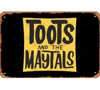 Zuhhgii Targa in metallo retrò con scritta "Toots and the Maytals" (lingua italiana non garantita), divertente targa in metallo, con scritta in lingua inglese "Man Cave", per film, musica e bar