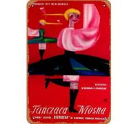 Zuhhgii Targa in metallo retrò Devichya vesna, poster cinematografico polacco - Decorazione regali star poster retrò cartone animato film animazione auto divertente metallo per musica bar casa caffè