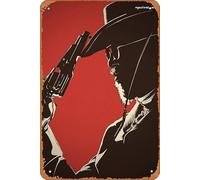 Zuhhgii Targa in metallo retrò Django Unchained vintage cucina garage uomo grotta decorazione da parete divertente targa in latta 20,3 x 30,5 cm regalo decorazioni bar poster artistico.