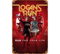 Zuhhgii Targa in metallo retrò Logan's Run Movies Poster classico film decorativo divertente retrò segni per uomini donne 20 x 30 cm film e serie TV decorazione artistica da parete segno di latta.