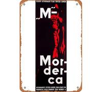 Zuhhgii Targa in metallo retrò M - Fritz Lang, poster del film polacco - decorazione regalo star poster retrò cartone animato film animazione auto divertente metallo per musica bar casa caffè film