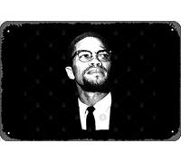 Zuhhgii Targa in metallo retrò Malcom X vintage divertente novità segni uomo grotta segni umoristici film musica bar arte poster stampa retrò decorazione da parete garage regali 30,5 x 20,3 cm