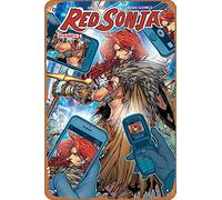 Zuhhgii Targa in metallo retrò - Red Sonja (Dynamite, Vol. 4) 9 Var C Comic Book NM - Poster in metallo a tema anime, per musica, bar, ristorante, supermercato, film, regali, 20 x 30 cm