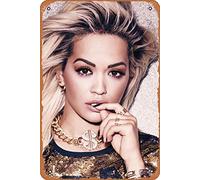 Zuhhgii Targa in metallo retrò Rita Ora New 2017, star del cinema, cantanti, personaggi anime, arte carina, decorazione da parete, poster per casa, camera da letto, cucina, bar, casa caffè, 20 x 30 cm