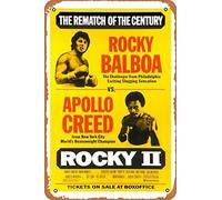 Zuhhgii Targa in metallo retrò Rocky II (#2 di 2), stile vintage, decorazione da parete per cucina, poster del film 1979, decorazione per bar, targhe in latta 20,3 x 30,5 cm