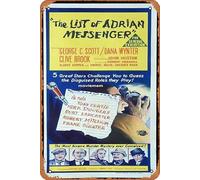 Zuhhgii Targa in metallo retrò "The list of Adrian Messager", poster originale del film Tony Curtis Kirk Douglas, retro del classico vecchio film, decorazione da parete per TV bar, uomo, grotta, 20,3