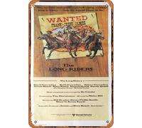Zuhhgii Targa in metallo retrò The Long Riders David Carradine Raro Daybill poster retrò del film vecchio poster metallo TV bar uomo grotta decorazione da parete 20,3 x 30,5 cm.