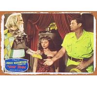 Zuhhgii Targa in metallo retrò "The LOST TRIBE 1949 Lobby Card 2 Jungle Jim Johnny Weissmuller Retro of Classic Old Film Poster metallo TV Bar Man Cave Wall Decor 20 x 30,5 cm