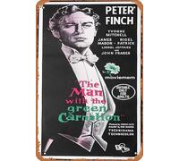 Zuhhgii Targa in metallo retrò "The Man with the Green Carnation", poster originale del film Peter Finch Oscar Wilde, decorazione da parete per TV bar, grotta, 20,3 x 30,5 cm.