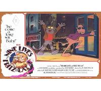 Zuhhgii Targa in metallo retrò The Nine Lives of Fritz The Cat 1974 Lobby Card 5 Retro of Classic Old Film Poster Targa in metallo TV Bar Man Cave Wall Decor 20,3 x 30,5 cm