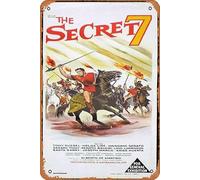 Zuhhgii Targa in metallo retrò "The Secret 7", poster originale del film David McCallum Telly Savalas, decorazione da parete per TV bar, grotta, 20,3 x 30,5 cm.