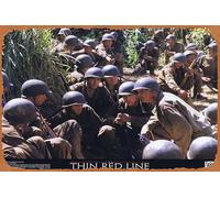 Zuhhgii Targa in metallo retrò THE THIN RED LINE Original Lobby Card 1 Sean Penn John Travolta George Clooney retrò del classico vecchio film poster metallo TV bar uomo grotta decorazione da parete 20
