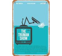 Zuhhgii Targa in metallo retrò The Truman Show Vintage Kitchen Garage Man Cave Wall Decor divertente targa in latta 20,3 x 30,5 cm regalo decorazione bar poster artistico.