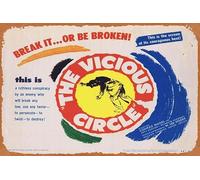 Zuhhgii Targa in metallo retrò "The vizious circle" con il titolo di John Mills, Lionel, Jeffries Wilfrid Hyde-White, film nero del 1948, retro del classico vecchio film, poster in metallo