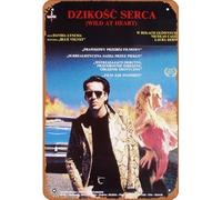 Zuhhgii Targa in metallo retrò Wild At Heart,David Lynch, poster del film polacco, regalo decorativo, poster con stelle retrò cartone animato film animazione auto divertente metallo per musica bar